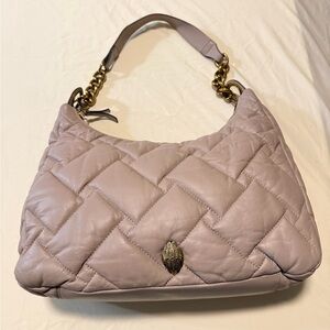 Kurt Geiger Large Quilted Soft Leather Hobo Purse in Blush Pink